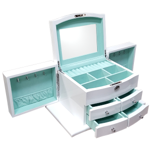 Jewellery Box Organiser - White - Twin 